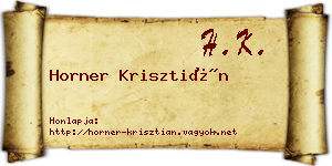 Horner Krisztián névjegykártya