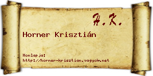 Horner Krisztián névjegykártya